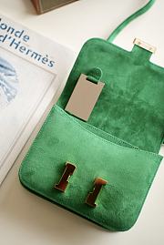 Hermes Shoulder Bag Dobls Suede Gold Hardware Green 19 x 15 x 4 cm - 2