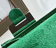 Hermes Shoulder Bag Dobls Suede Silver Hardware Green 19 x 15 x 4 cm - 6