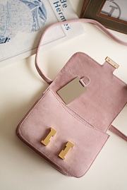 Hermes Shoulder Bag Dobls Suede Gold Hardware Pink 19 x 15 x 4 cm - 2