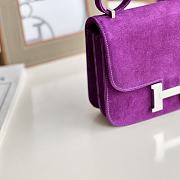 Hermes Shoulder Bag Dobls Suede Pink Hardware Purple 19 x 15 x 4 cm - 6