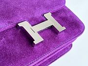 Hermes Shoulder Bag Dobls Suede Pink Hardware Purple 19 x 15 x 4 cm - 3