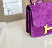 Hermes Shoulder Bag Dobls Suede Gold Hardware Purple 19 x 15 x 4 cm - 5