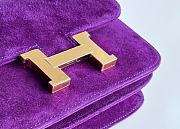 Hermes Shoulder Bag Dobls Suede Gold Hardware Purple 19 x 15 x 4 cm - 4