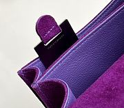 Hermes Shoulder Bag Dobls Suede Gold Hardware Purple 19 x 15 x 4 cm - 3