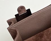 Hermes Shoulder Bag Dobls Suede Silver Hardware Chocolate 19 x 15 x 4 cm - 5