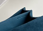 Hermes Shoulder Bag Dobls Suede Silver Hardware Blue 19 x 15 x 4 cm - 6