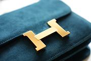 Hermes Shoulder Bag Dobls Suede Gold Hardware Blue 19 x 15 x 4 cm - 5