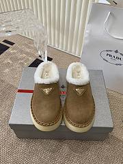 Prada Mule Fur Dark Brown  - 1