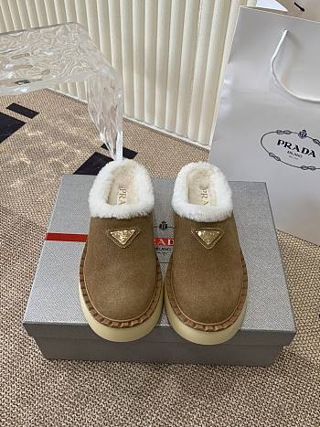 Prada Mule Fur Dark Brown 