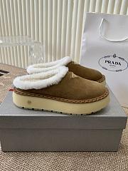Prada Mule Fur Dark Brown  - 5