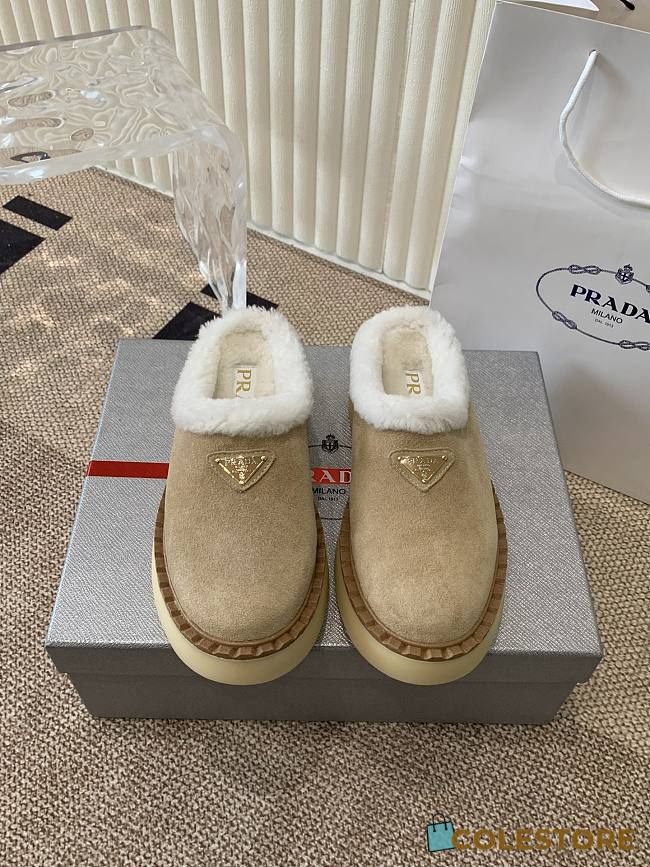 Prada Mule Fur Brown/ Beige - 1