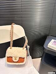 Chanel Mini Flap Bag Shearling Lambskin & Gold-Tone Metal Beige & Brown 19 x 14 cm - 1