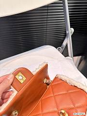 Chanel Mini Flap Bag Shearling Lambskin & Gold-Tone Metal Beige & Brown 19 x 14 cm - 6