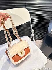 Chanel Mini Flap Bag Shearling Lambskin & Gold-Tone Metal Beige & Brown 19 x 14 cm - 3