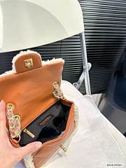 Chanel Mini Flap Bag Shearling Lambskin & Gold-Tone Metal Beige & Brown 19 x 14 cm - 2