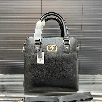 Stefano Handle Bag Leather Black 28 x 25 cm