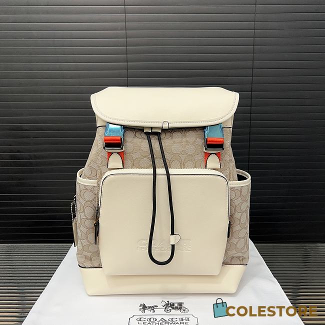 Coach League Flap Logo Beige 40 x 28 cm  - 1