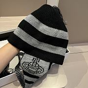 Vivienne Westwood Wool Hat Ear-Cover Black And Grey  - 4