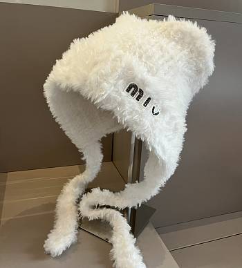 Miumiu Bomber Hat Fur White 