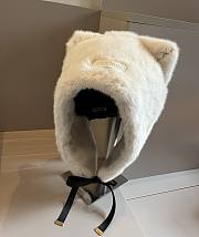 Miu Miu Cat Ears Bomber Hat Full Fur White  - 1