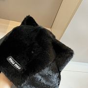 Miu Miu Cat Ears Bomber Hat Full Fur Black  - 2