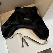 Miu Miu Cat Ears Bomber Hat Full Fur Black  - 5