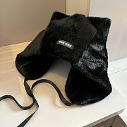 Miu Miu Cat Ears Bomber Hat Full Fur Black  - 6