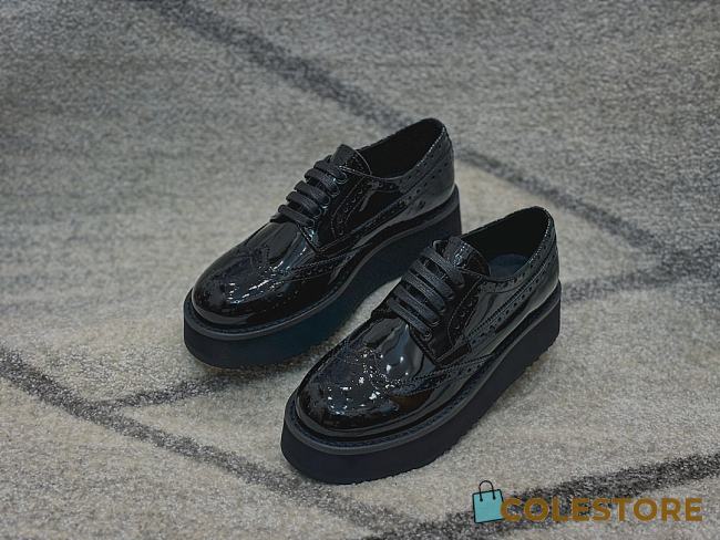 Prada Brushed Leather Derby Loafers Black - 1