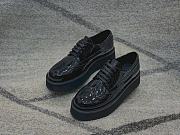 Prada Brushed Leather Derby Loafers Black - 1