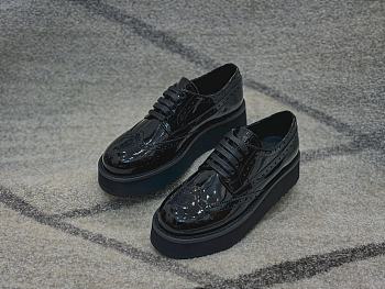 Prada Brushed Leather Derby Loafers Black
