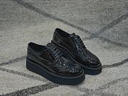Prada Brushed Leather Derby Loafers Black - 5