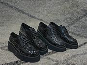 Prada Brushed Leather Derby Loafers Black - 4
