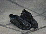 Prada Brushed Leather Derby Loafers Black - 3