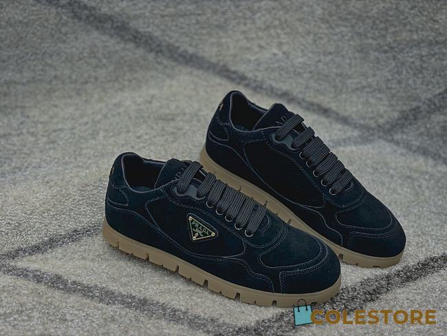 Prada Faded Suede Sneakers Blue - 1