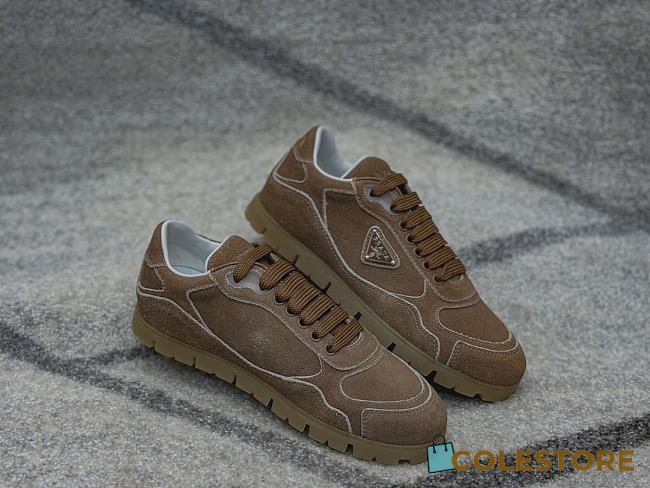 Prada Faded Suede Sneakers Brown  - 1