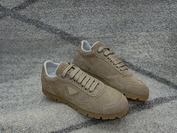 Prada Faded Suede Sneakers Beige