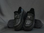 Prada Leather Loafers With Fur Black - 4