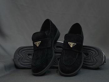 Prada Suede Loafers Black 