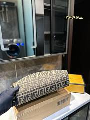 Fendi Handbag Large Zucca Orange Leather Brown Jacquard Hobo Shoulder Bag 36 x 32 cm - 3