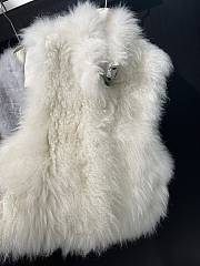 Mongolia Sheep Fur Vest Women New Winter White - 2