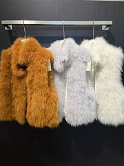 Mongolia Sheep Fur Vest Women New Winter Grey - 2