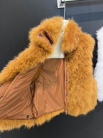 Mongolia Sheep Fur Vest Women New Winter Brown