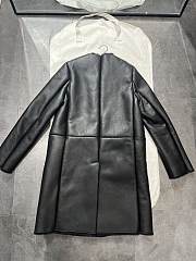 Prada Leather Long Coat Black - 4