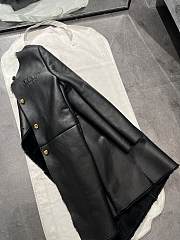 Prada Leather Long Coat Black - 3