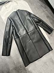 Prada Leather Long Coat Black - 2