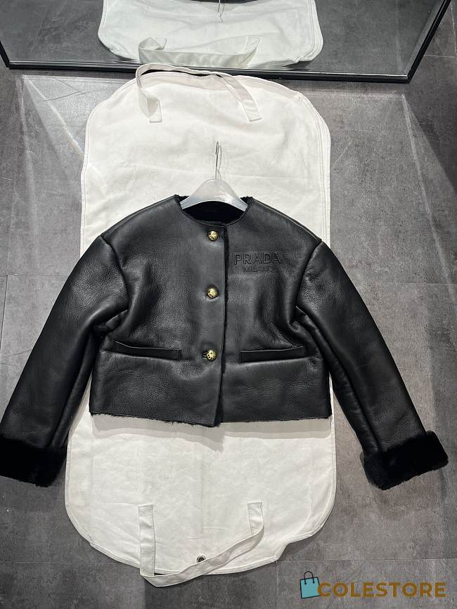 Prada Leather Coat Black - 1