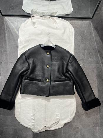 Prada Leather Coat Black