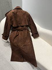Suede Trench Coat Chocolate - 6