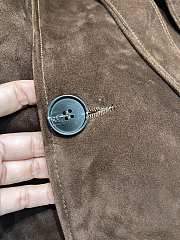 Suede Trench Coat Chocolate - 5