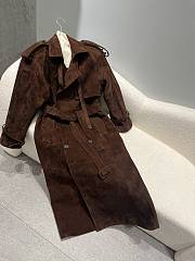 Suede Trench Coat Chocolate - 3